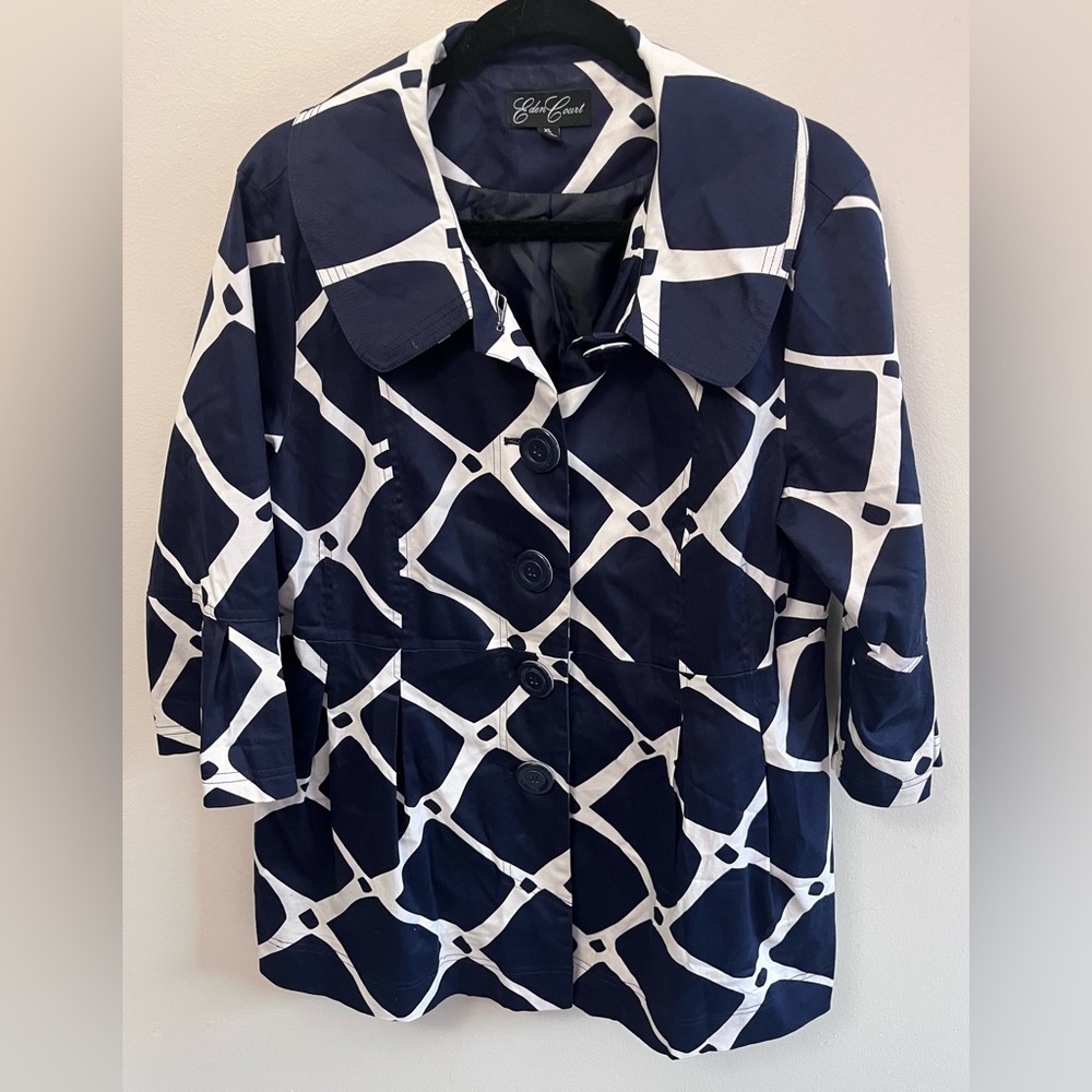 Eden Court Navy and White Women's Coat